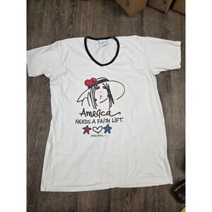 EMERSON STREET Sleep Shirt Cotton SS Pajama One Size OSFA America Needs Faith